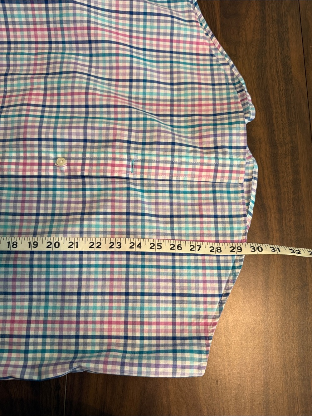 Izod Men's Premium Essentials Blue and Pink Plaid Button-Down Shirt Medium - Picture 14 of 14